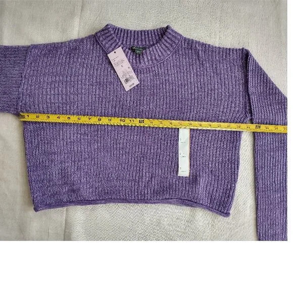 Wild Fable Women's Crewneck Boxy Pullover Knit Sweater Drop Shoulder Long Sleeve - Picture 3 of 9